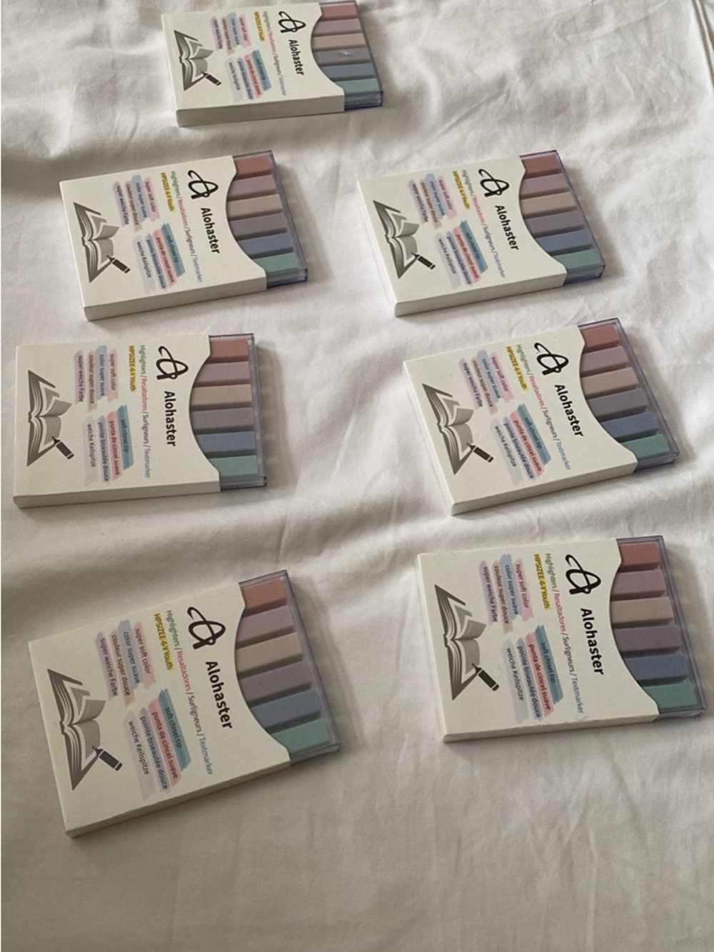 ALOHAS Pastel Highlighter Set - Pink, Lavender, Blue, Mint, Beige